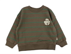 Petit Piao chocolate brown line stribet sweatshirt